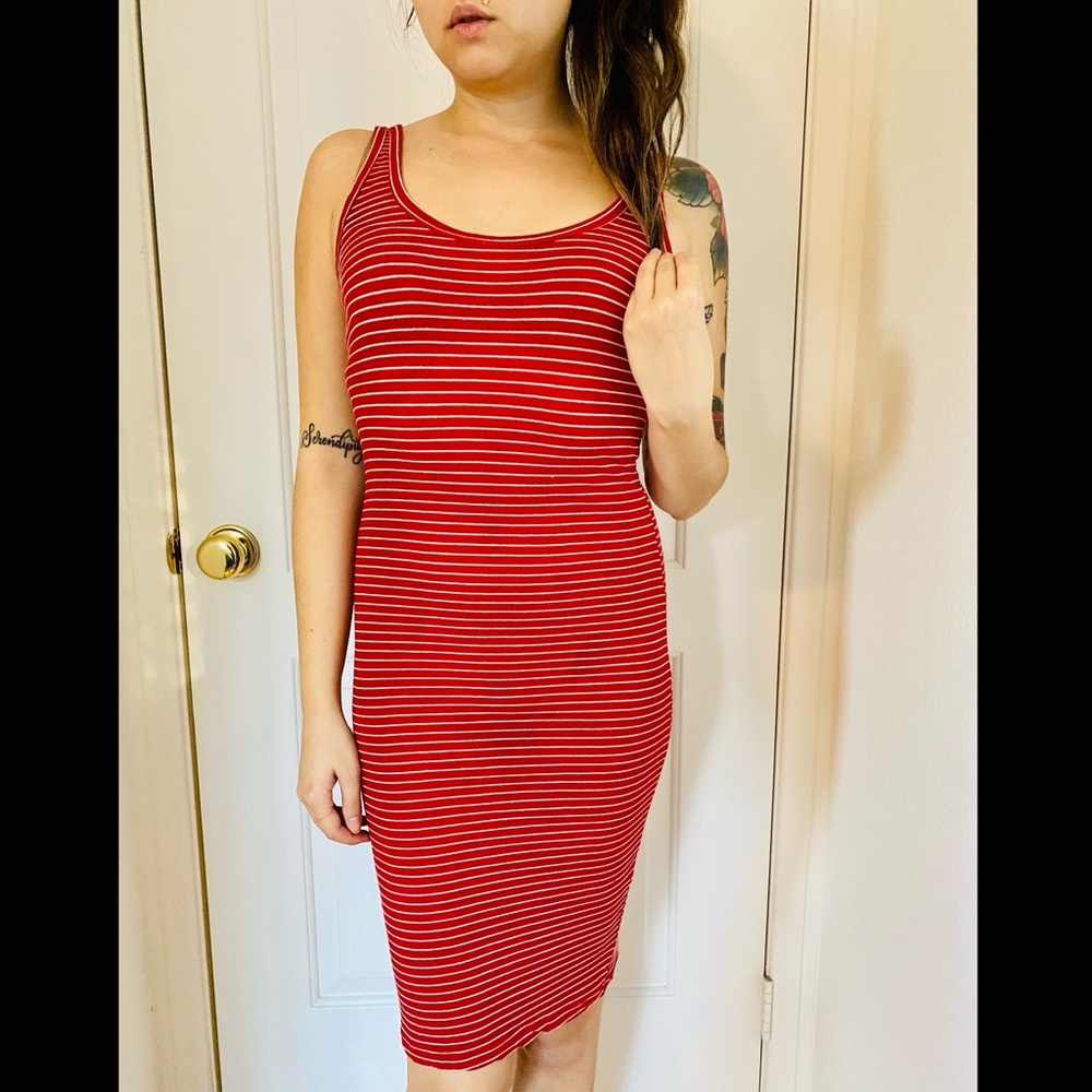 Striped red dress
